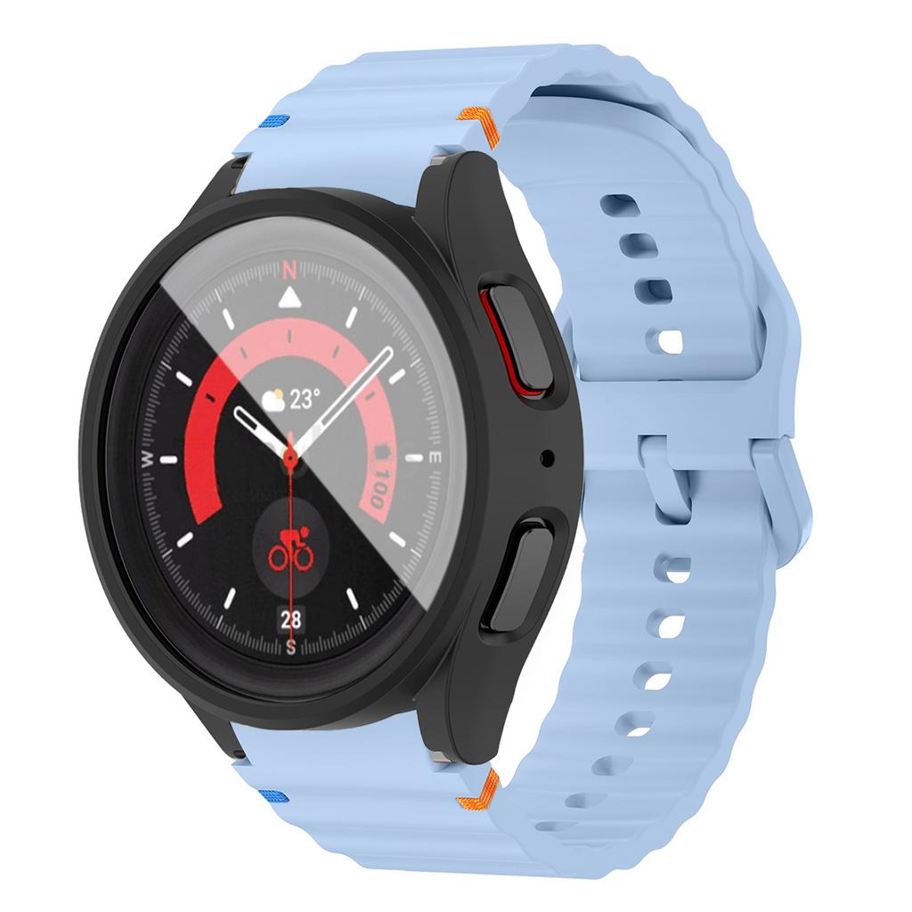 Soft Silicone Strap+PC Case for Samsung Galaxy Watch 7 6 5 4 40 44mm PC Screen Protector Cover Sport Band for Samsung  Watch 7