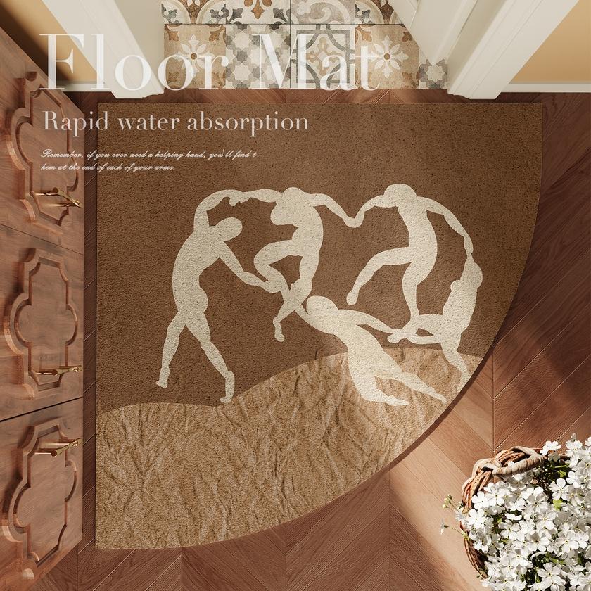 

VIKAMA Summer Cream style Front Door Mats Non-slip Kitchen Mats Absorbent Shower Rugs Bedroom carpet Diatomite Mud Washable 40X60CM(1.3X2FT