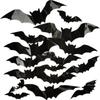 Decorazioni da Parete di Halloween Ragno Nero 3D & Pipistrello Fantasma - Adesivi Impermeabili
