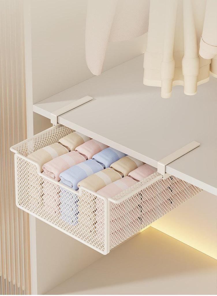 Wardrobe Divider Shelf: Pull-Out Layered Storage Rack for Underwear and Clothing