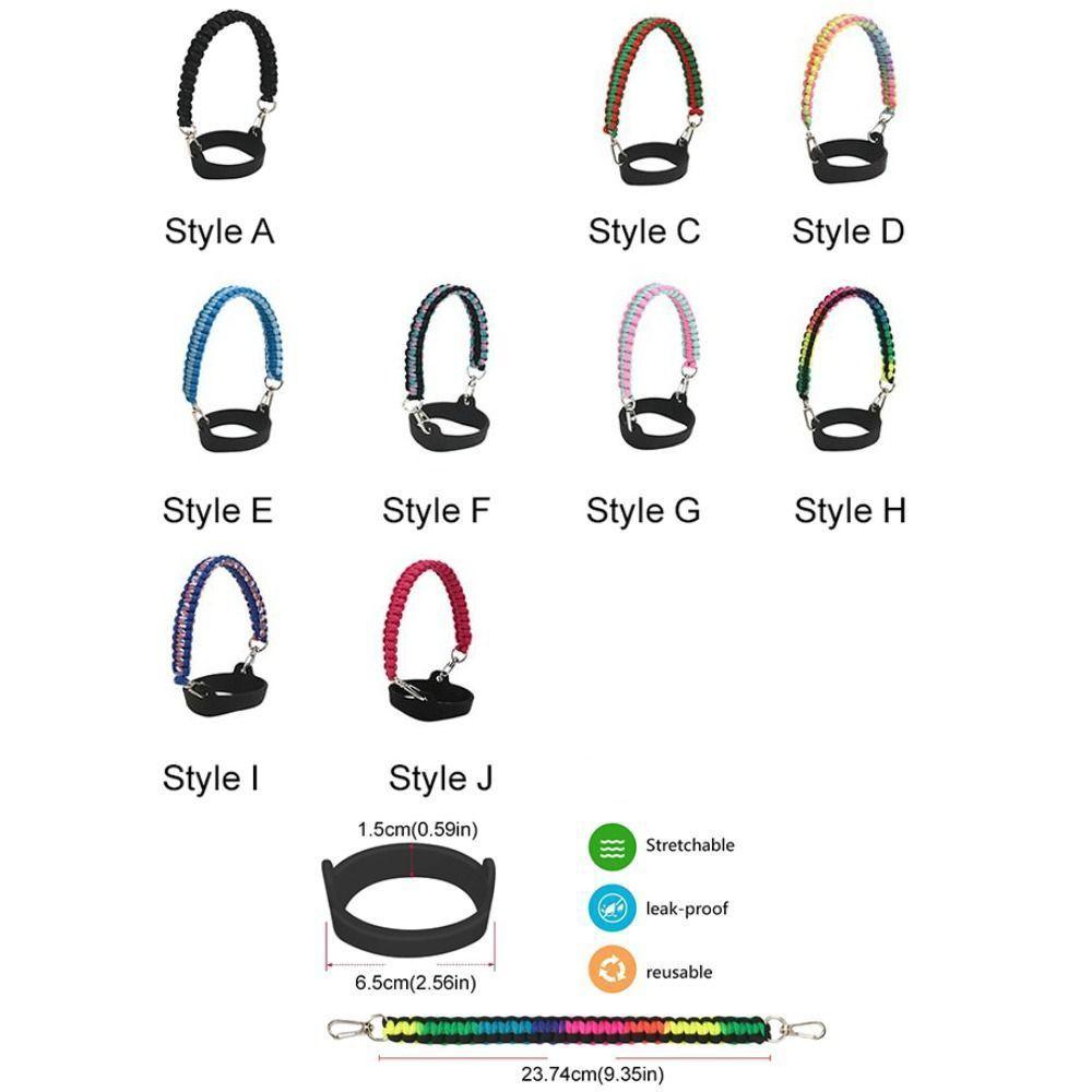 Hand-Free Woven Water Bottle Sling Rope Stretchable Reusable Braided Water Bottle Handle Strap Color Blocking Universal
