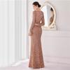 Sequined Split Evening Dress Women's New Celebrity Birthday Party Host Hip-wrapped Car Model Sexy Slim Dress