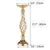 Golden Wrought Iron Vase and Candlestick Wedding Décor