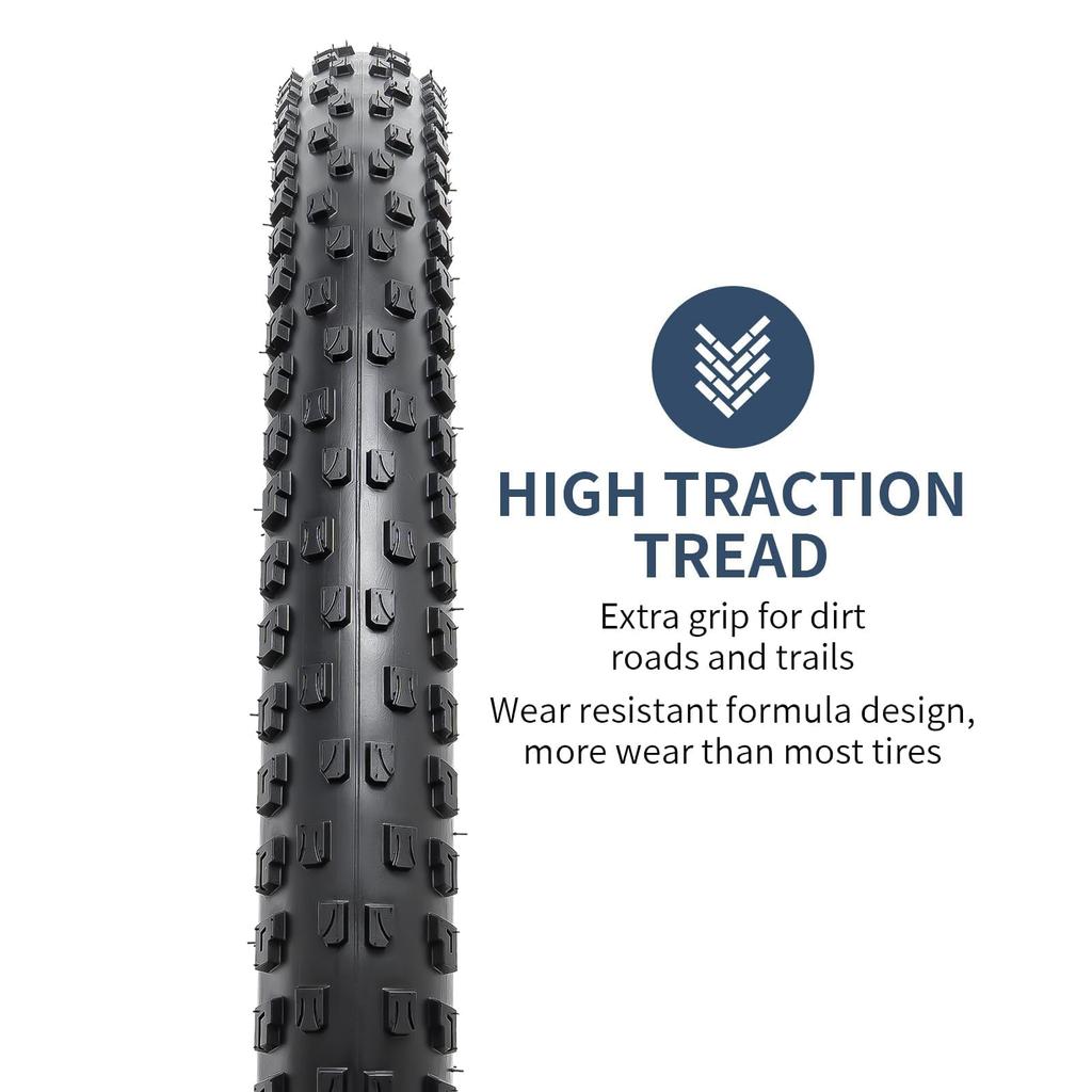 YunSCM Set of 2, 29x2.10 Tires, 54-622 Bicycle Tires + 28/29x1.75/2.40 Tubes with 32mm American Valves, Rim Tape, and Tire Levers, Y-2115