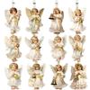 2D 12 Piece Set Of Victorians Angel Wooden Decoration Set, Traditional Holiday Home Window Decoration