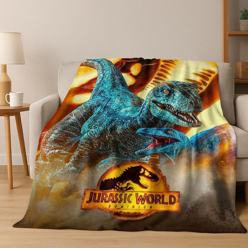 Classic Jurassic Park Dinosaur Movie Tyrannosaurus Rex Flannel Blanket,Cozy Soft Throw Blanket for Home Bedroom Bed Sofa Cover