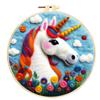 Unicorn - Embroidery (Felting) with Worsted Wool