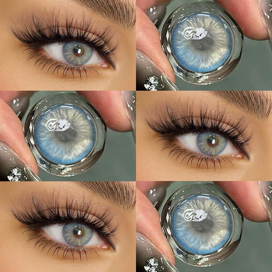 FERSHLADY Colored Contact Lenses 2pcs 14.0mm Yearly, 40% Water, Natural Iris Design, Soft & Breathable, Comfortable for Daily Makeup