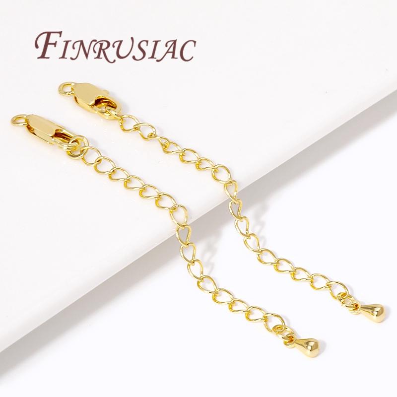 18K Gold Plated Extension Chain with Lobster Clasps Connector For Jewelry Making,Tail Extender Chains,DIY Bracelet Accessories