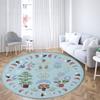 Moon and starry sky printed circular floor mat plant pattern carpet home bedroom decoration non slip floor mat door mat