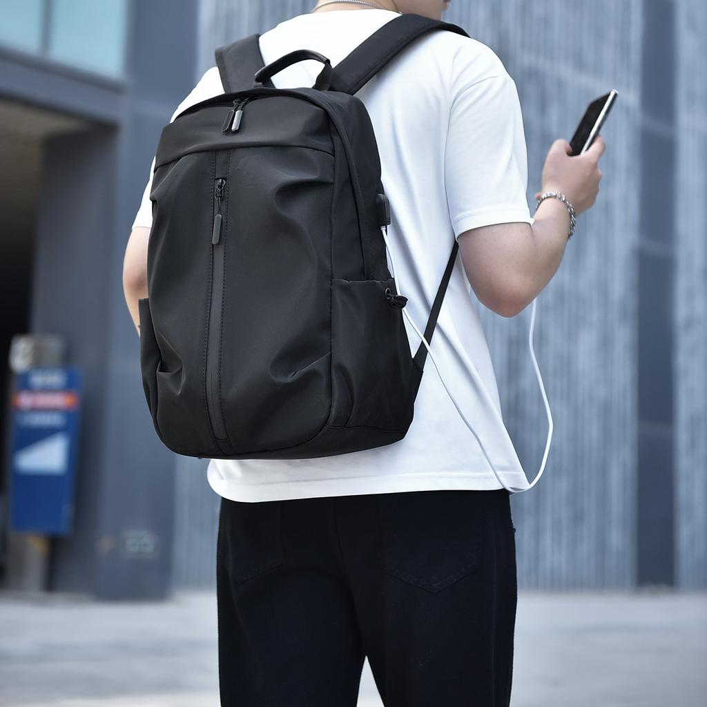 Casual Backpack Men'S Trendy College Student Schoolbag Fashionable Simple Commuter Lightweight Computer Bag Spot