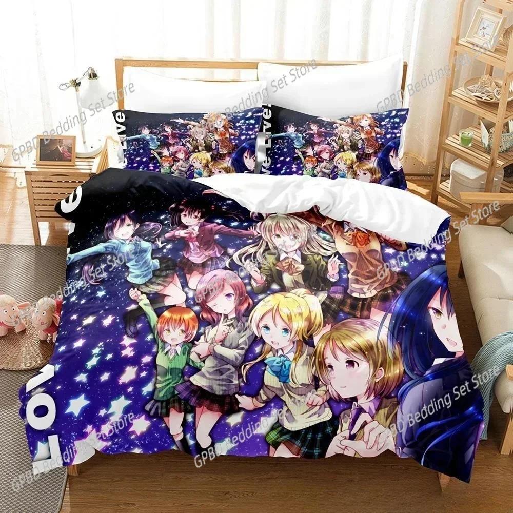 Luxury New 3D Print Anime Kawaii Girs Love Live! Bedding Set Single Twin Full Queen King Size Bed Set Adult Kid Bedroom