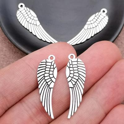 Colgante Charm Alas de Ángel, Accesorios de Joyería de Estilo Bohemio, Pulsera para Hacer Joyería DIY Hecha a Mano, Collar, Accesorios para Pendientes 9*31mm