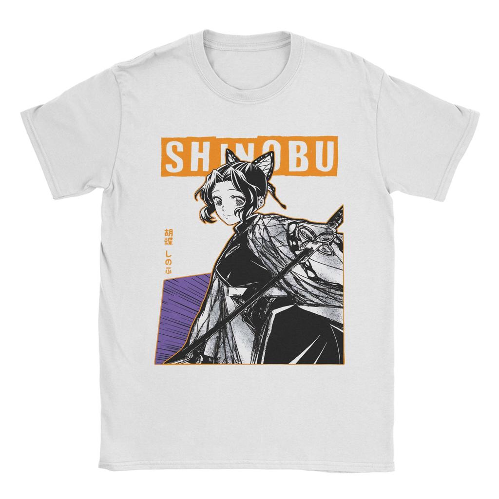 Kochou Shinobu 100% Cotton T Shirt For Couple Summer  Streetwear T-Shirts O-Neck Trending Tee Shirt Oversized Print Tops