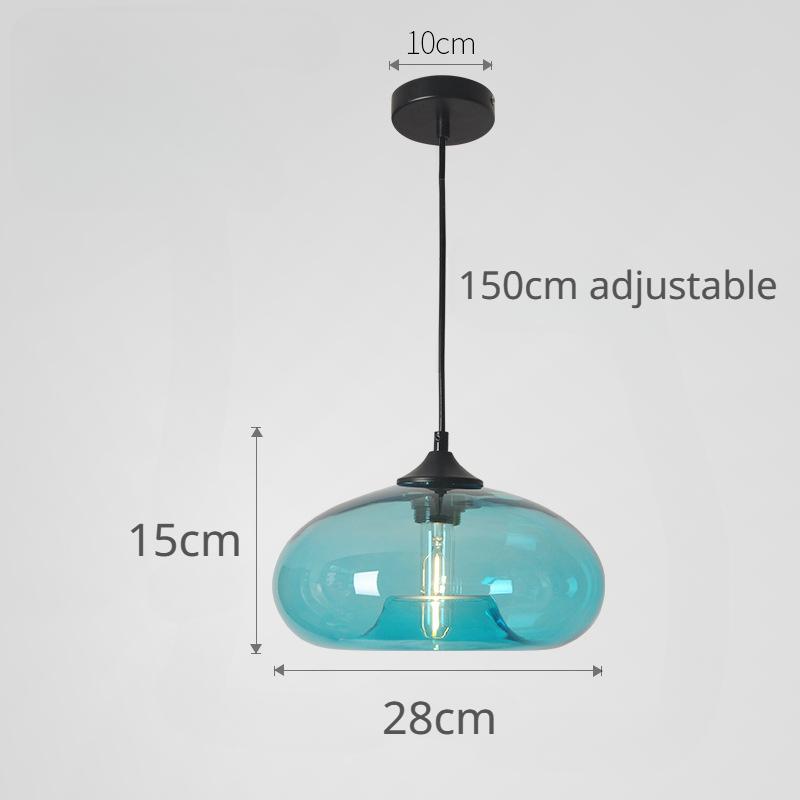 Round Glass Chandelier Modern Minimalist Creative Personality Vintage Colorful Restaurant Bar Single Head Chandelier