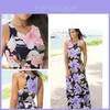 Summer Women's Elegant Casual Sleeveless Floral Printed Beach Dress Long Sundress