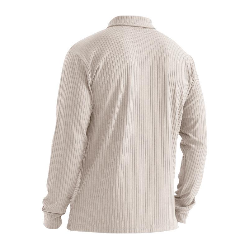Autumn Men's Long-sleeved T-shirt Anti-stripe Loose Lapel Long-sleeved Polo Shirt Men's Tops