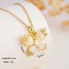 Colorful Resin Heart Zircon Butterfly Pendant Necklace for Women Girls Stainless Steel Chain Sweet Cute Collar Jewelry Gifts