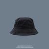 Solid-color, washed black fisherman's hat, unisex sun hat for sun protection