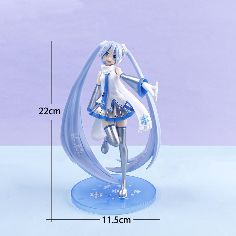 Original New Anime Hatsune Miku 14cm Virtual Singer Manga Statue Figurines  Model Toys computer desk cake decoration cute