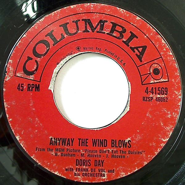 

7inch Record DORIS DAY Anyway The Wind Blows 441569 Columbia 1960 US Pop Used