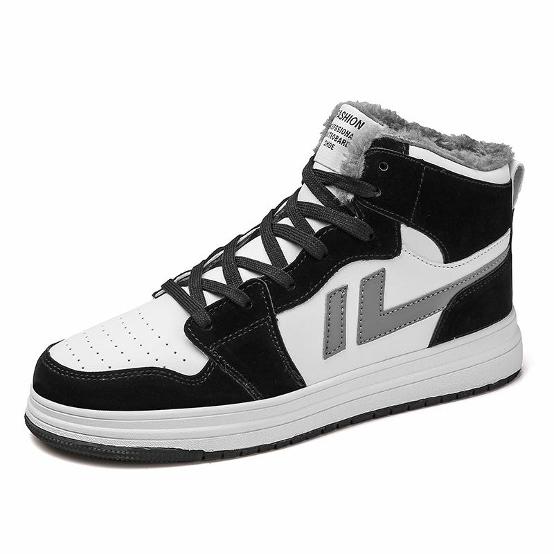 

Зимняя мода кожаные и бархатные кроссовки больших размеров для пар с флисовой подкладкой и утепленной хлопковой подкладкой спортивная мужская обувь 47