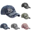 Unisex perforierte gewaschene Baumwoll-Baseballkappe, weiche Schirmmütze, Sonnenschutzmütze