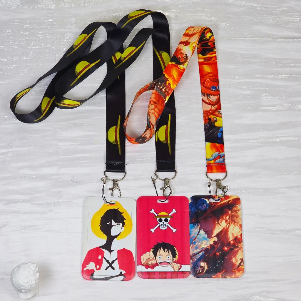 Anime Cartoon Credential Holder Keychains Neck Lanyard For Pass Card Anime Credit Card Holder Keychain Straps