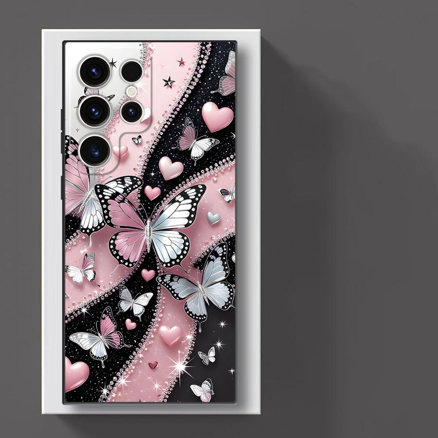 

Creative Cartoon Butterfly Funda Phone Cover Case for Samsung Galaxy S26 S10 S9 Note 20 Ultra 8 9 10 S20 S21 FE S25 Ultra S23 Galaxy S20