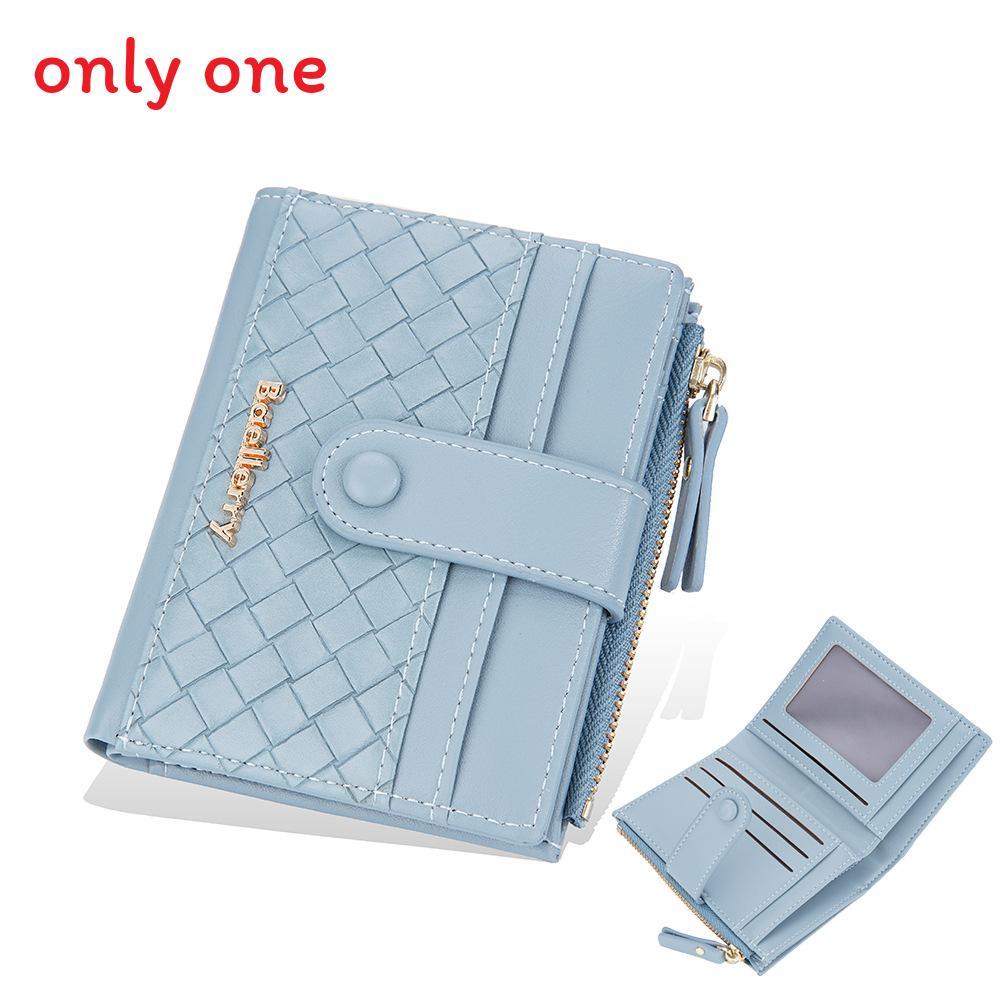 Pu Leather Womens Wallet With Woven Pattern And Zipper Closure For Daily Use
