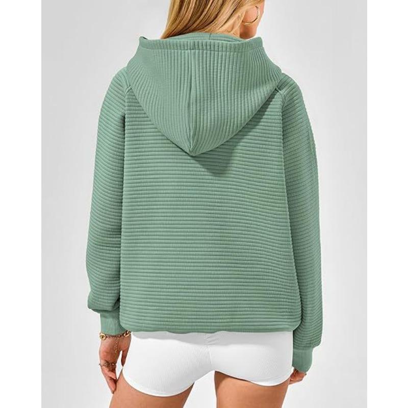 DAFIFY Women's Fashion Casual Solid Color Print Long Sleeve Hooded Hoodies & Sweatshirts