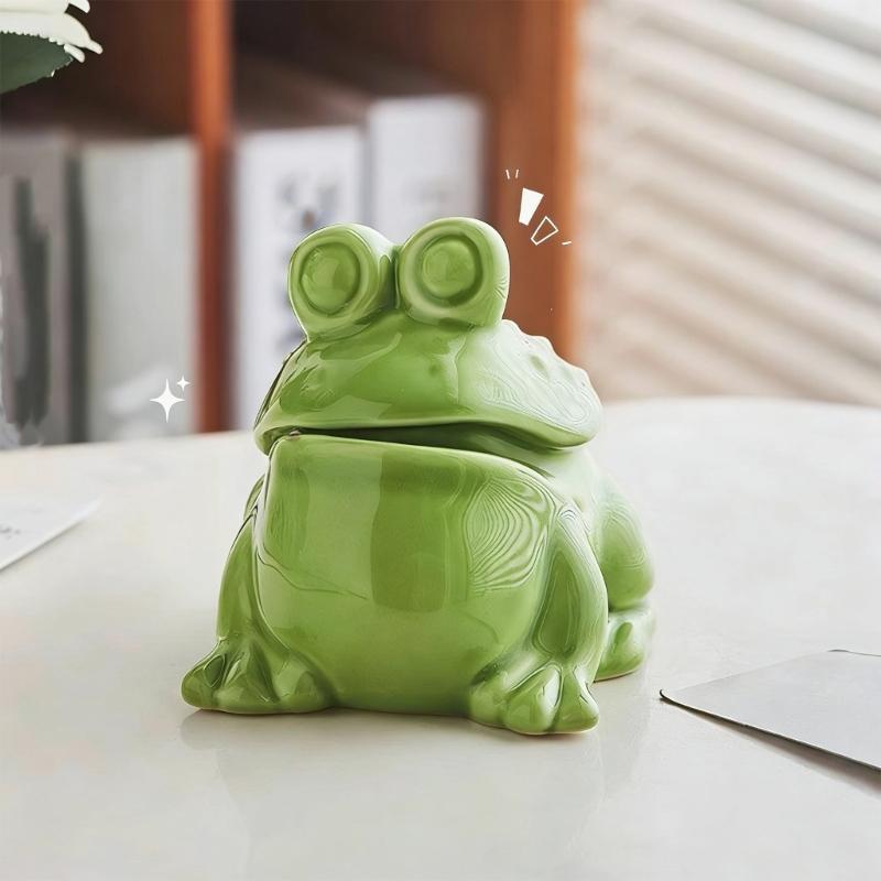 Detachable Frogs Shaped Ashtray Soap Holder for Bar Bathroom Toilet Home Office Hotel Detachable Lid