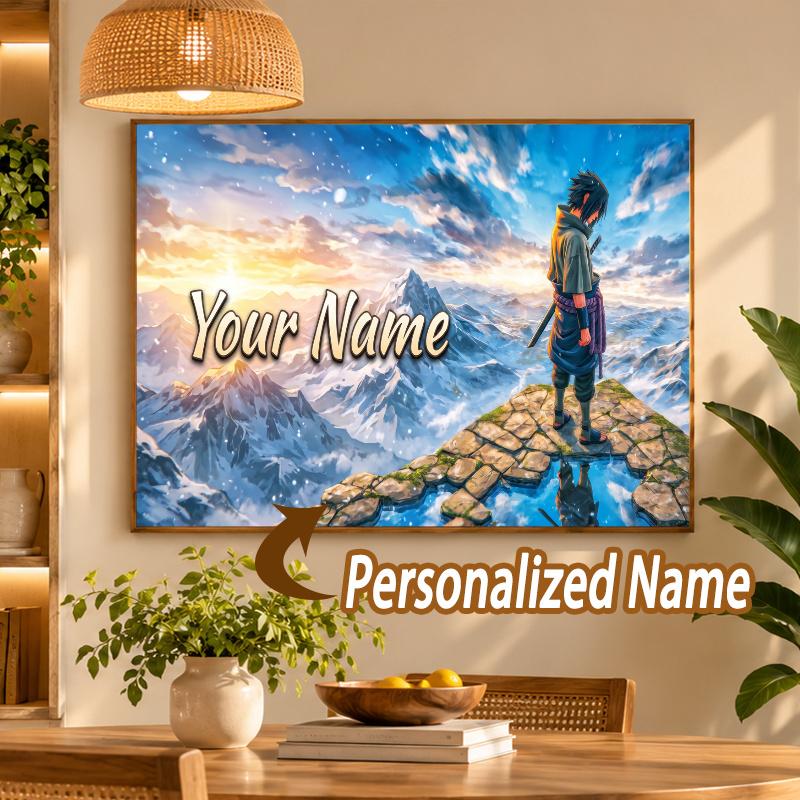 Sasuke Uchiha Custom Name Diamond Painting Personalized 5D Full Drill DIY Diamond Art Home Decor