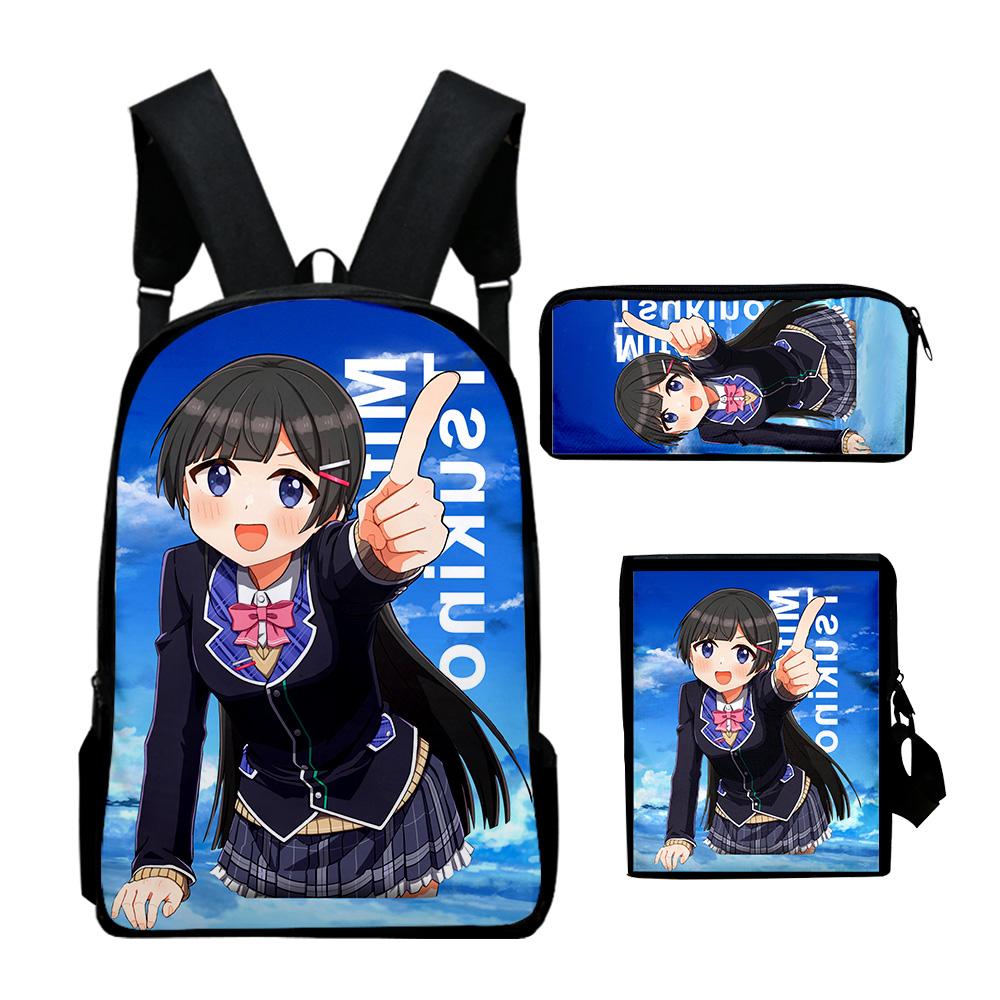 Popular VTuber Tsukino Mito Anime 3D Print 3pcs/Set pupil School Bags Laptop Daypack Backpack Inclined shoulder bag Pencil Case