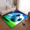 "Football Themed Carpet with Dynamic Ball Design, Green and Blue Style" Suitable for Use As an Anti-slip for Living Room Bedroom Sofas