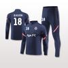 Mens Womens Soccer Training Kit Set Long Sleeve Half-Zip Hoodie Sports Jersey Uniform Breathable Quick-Dry