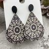 Bohemian Big Water Drop Wooden Earrings for Women Vintage Unique Design Colorful Printed Ethnic Earring Female Jewelry