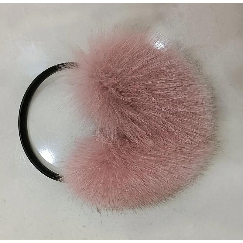 Natural Raccoon Fur Winter Big Earmuffs Women Oversize Korea Fashion Warm Real Fur Earcaps Thick Big Size Ear Cover
