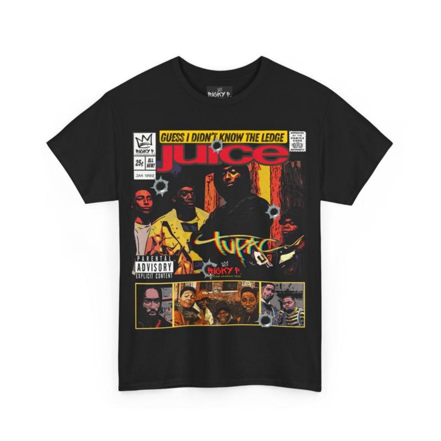 

Фильм «Сок» 1992 года Омар Эппс 2Pac Комикс-арт Рики Пи Хлопковая футболка S чёрный