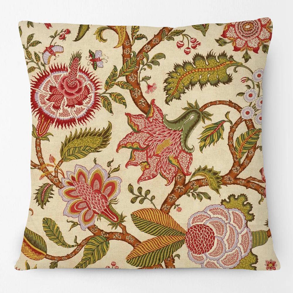 Floral Fantasia Birds And Fruits Plants Art Cushion Cover Pillow Case