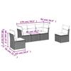 Vidaxl 5-Cz. Garden Lounge Set, Cushions, Black PE Rattan