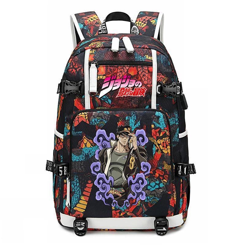 Stampa di JoJo's Bizarre Adventure Zaino Scolastico Studentesco Grande Capacità Casual Daypack per Adolescenti Bambini Scuola Viaggio