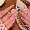 Korean temperament pearl sun flower stud earrings women's ins style retro fashion new earrings simple and versatile earrings