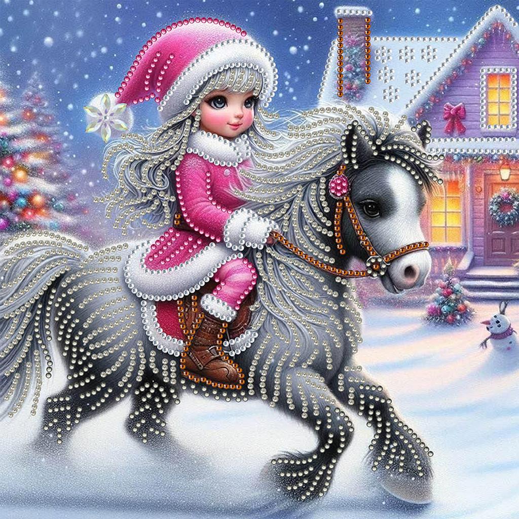 Snow Girl 5D DIY Diamond Art Painting Kits for Home Wall Decor Diamond Art Kits Crystal Rhinestones Diamond Painting 30x30cm