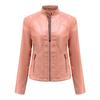 Autumn and Winter New Casual Leather Jacket Women's Simple Trend Thin Jacket Long Sleeve Motorcycle Jacket Women's Clothing
