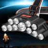 USB Rechargeable Headlight 11 LED Headlamp Strong Light Head Lamp Waterproof Built-in Battery Fishing Flashlight Outdoor Lantern