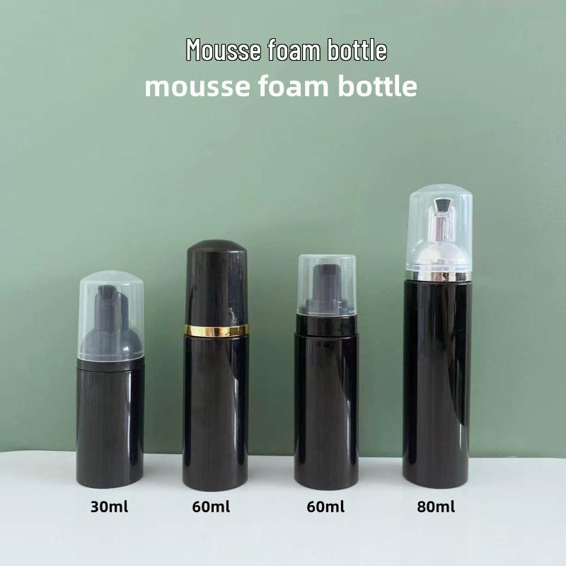 30ml Black Press-Type PET Foaming Facial Cleanser & 60ml Mousse Dispensing Bottle
