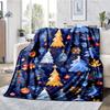 Christmas tree Theme Printed Blanket - Perfect for Couch, Bed, Travel & Outdoor Use | Machine Washable, Cozy & Durable.