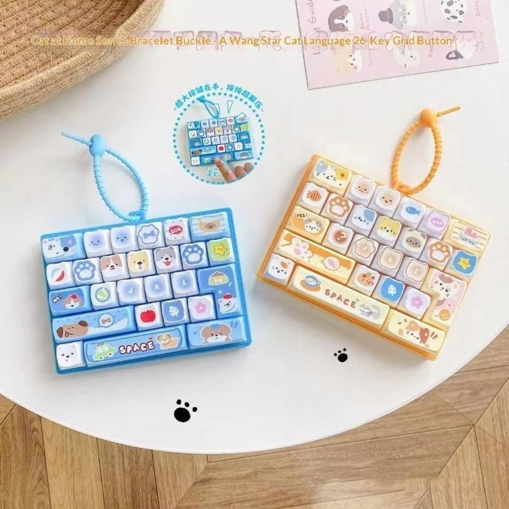 Animals Theme Mechanical Keyboard Pressable Keys Candy Color Keycap Keychain Desk Accessory