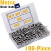 Stainless Steel   M3  M5 M6 M8 M10 ert Threaded Insert Riv Assortment Kit 199 Pieces
